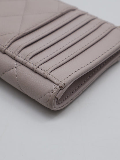 CHANEL L型拉鍊零錢卡片包 - 粉金