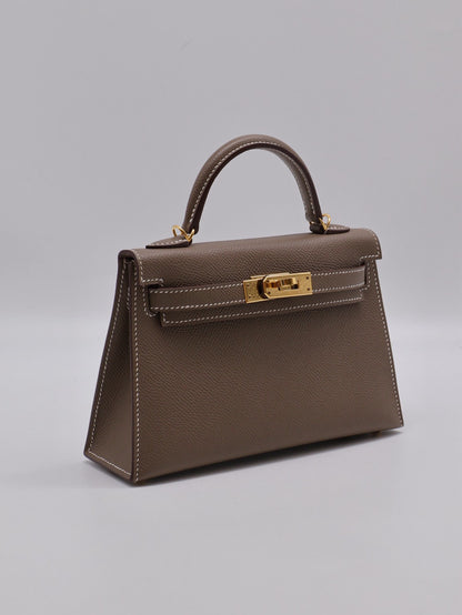 HERMRS Mini Kelly ll - Etoupe 18 大象灰金 U