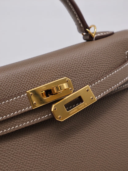 HERMRS Mini Kelly ll - Etoupe 18 大象灰金 U