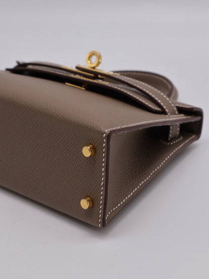 HERMRS Mini Kelly ll - Etoupe 18 大象灰金 U