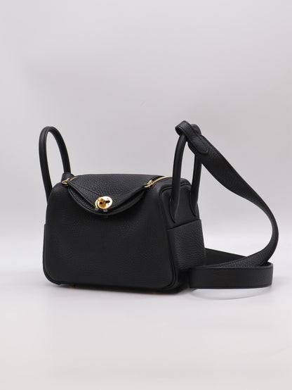 HERMES Mini Lindy ll - Noir 89 黑金 K