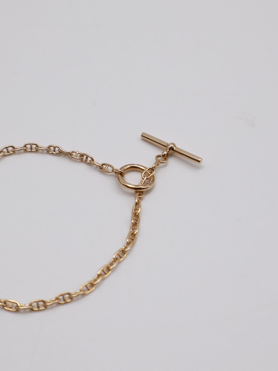 HERMES Farandole TPM 18K玫瑰金豬鼻子OT釦手鍊 - S