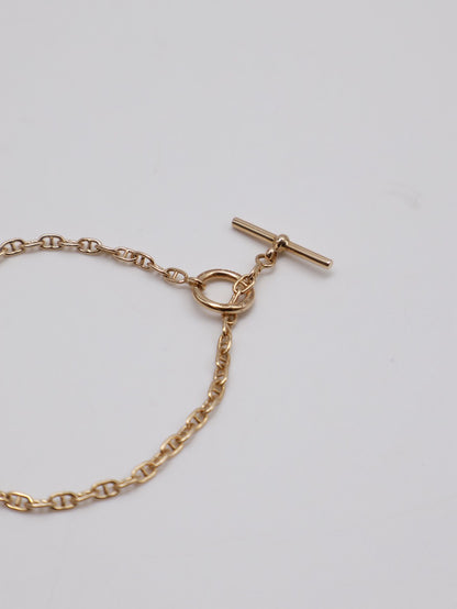 HERMES Farandole TPM 18K玫瑰金豬鼻子OT釦手鍊 - S