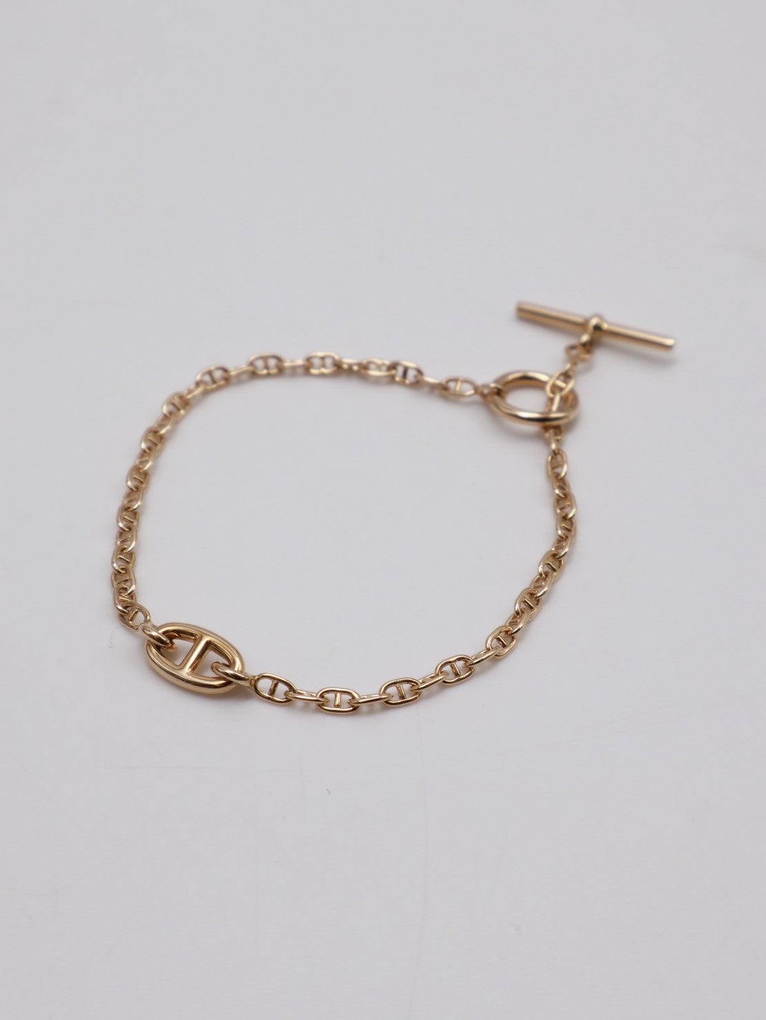HERMES Farandole TPM 18K玫瑰金豬鼻子OT釦手鍊 - S