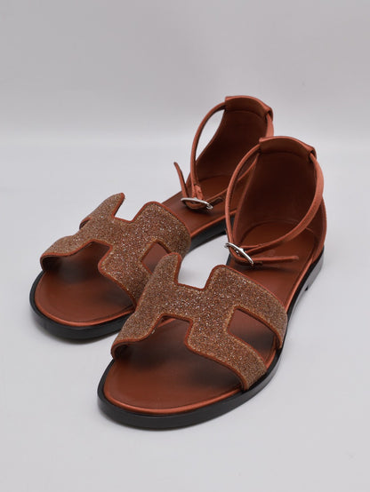 HERMES Santorini涼鞋 - 磚紅 37