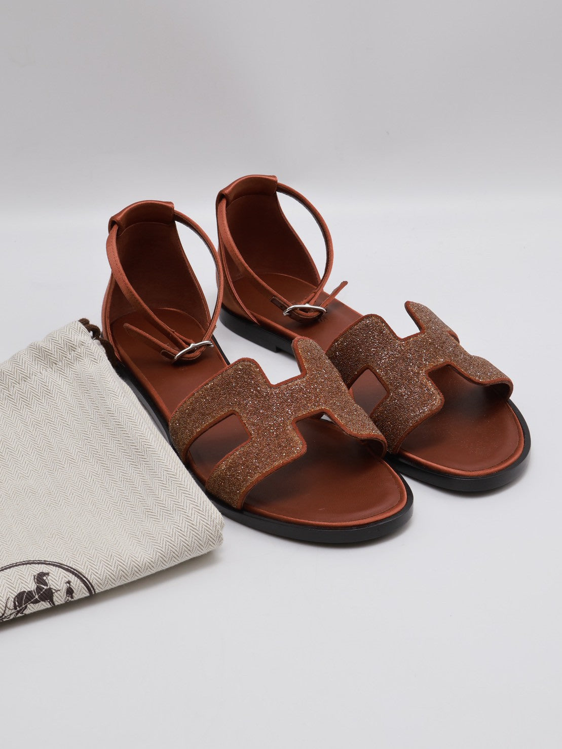 HERMES Santorini涼鞋 - 磚紅 37