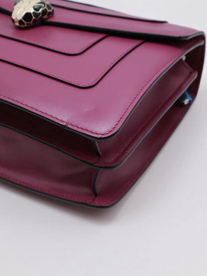 BVLGARI Serpenti forever蛇頭肩背包 - 紫紅