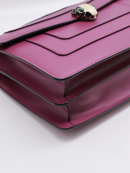 BVLGARI Serpenti forever蛇頭肩背包 - 紫紅