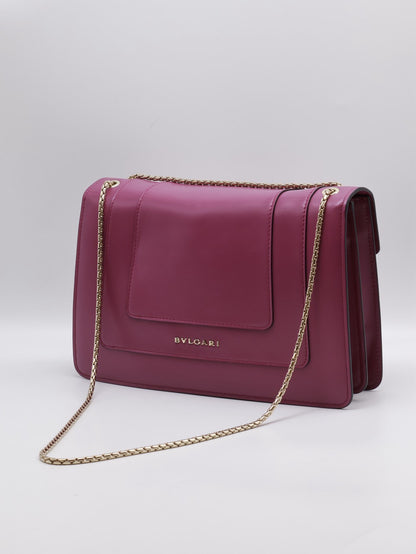 BVLGARI Serpenti forever蛇頭肩背包 - 紫紅