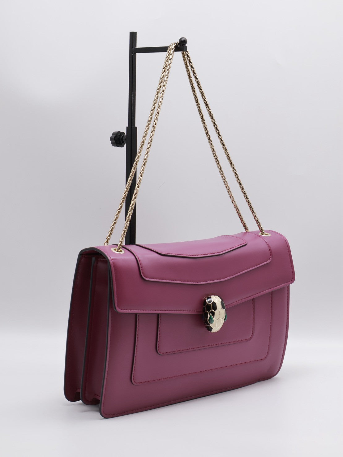 BVLGARI Serpenti forever蛇頭肩背包 - 紫紅