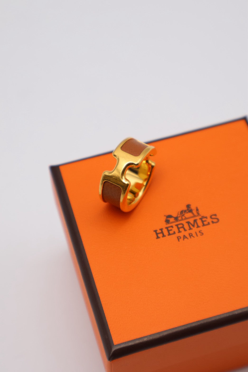 HERMES Olympe H戒指 - XS 金棕金