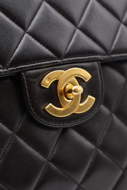 CHANEL 復古口蓋單肩包 - 黑金3開