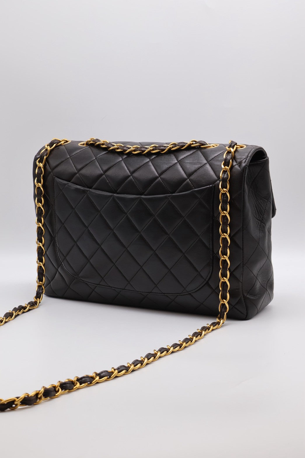 CHANEL 復古口蓋單肩包 - 黑金3開