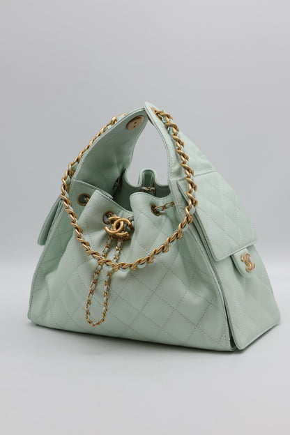 CHANEL 25 Hobo Bag - 小號薄荷綠金