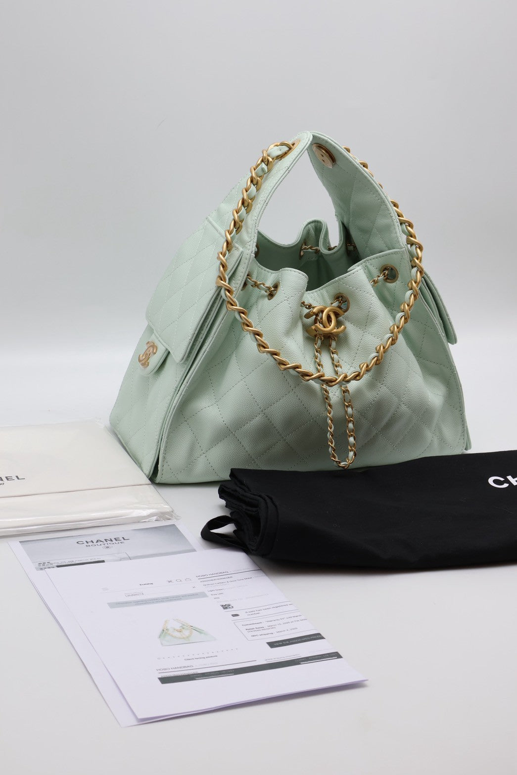 CHANEL 25 Hobo Bag - 小號薄荷綠金
