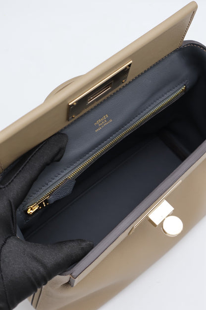 HERMES Mini 24/24 - Beige Marfa/Gris Misty 馬爾法米拚霧霾灰香檳金 W
