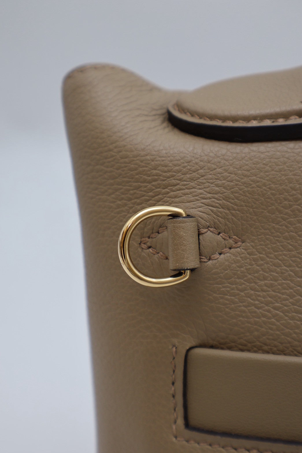 HERMES Mini 24/24 - Beige Marfa/Gris Misty 馬爾法米拚霧霾灰香檳金 W