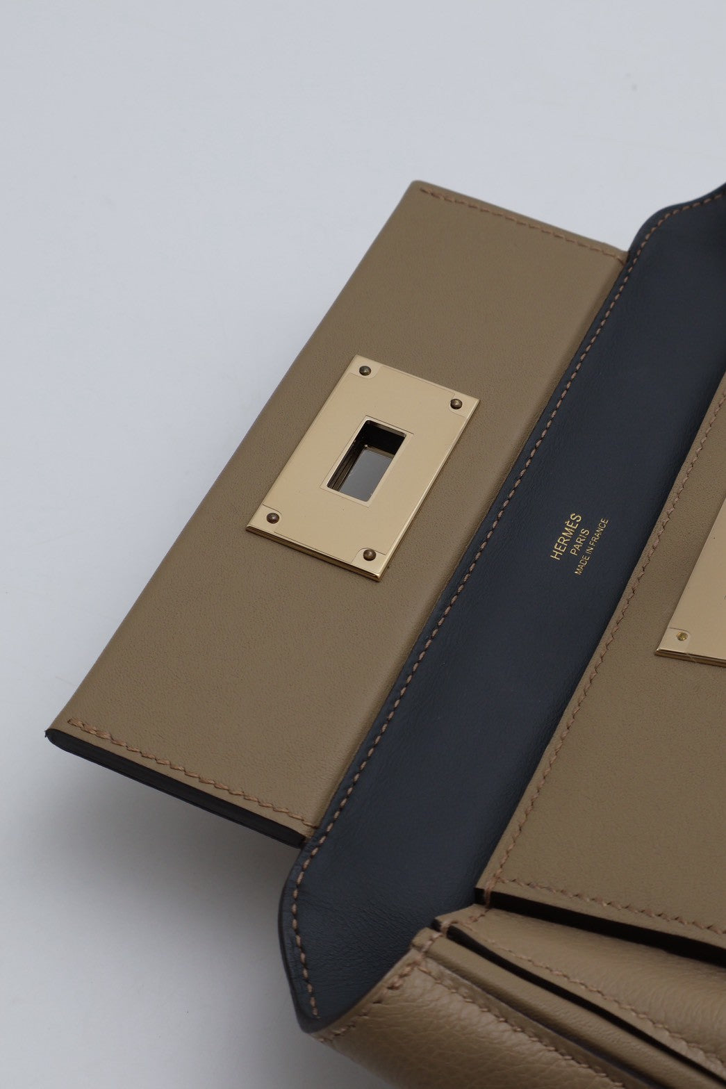 HERMES Mini 24/24 - Beige Marfa/Gris Misty 馬爾法米拚霧霾灰香檳金 W