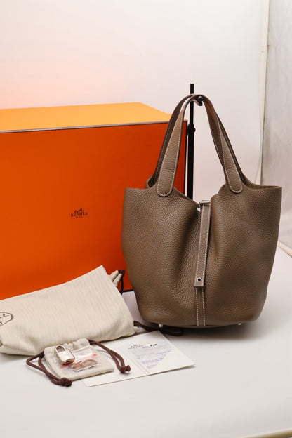 HERMES Picotin 22 - 灰銀 U