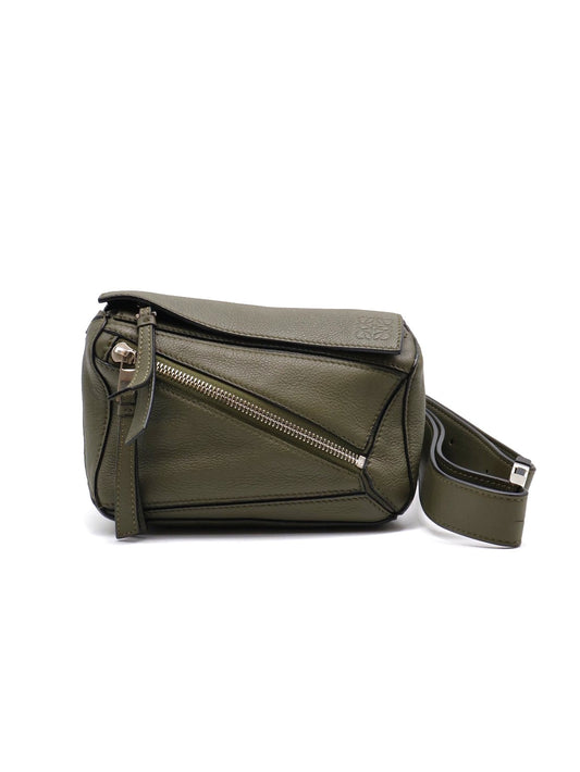 LOEWE Puzzle斜背腰包 - Mini灰綠