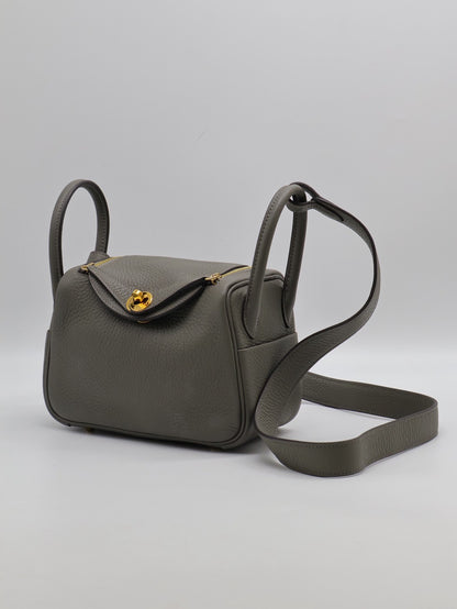 HERMES Mini Lindy - Gris Meyer 0L 積雨雲灰金 U