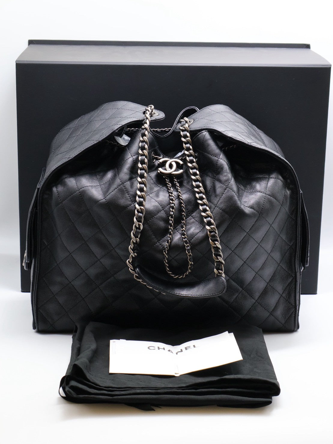 CHANEL 25 Hobo Bag - 大號黑銀