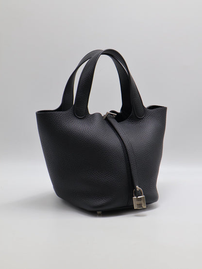 HERMES Picotin 18 - Noir 89 黑銀 K