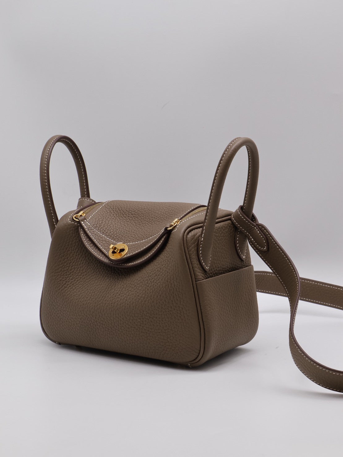 HERMES Mini Lindy - Etoupe 18 大象灰金 Z