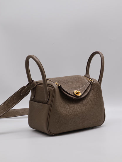 HERMES Mini Lindy - Etoupe 18 大象灰金 Z