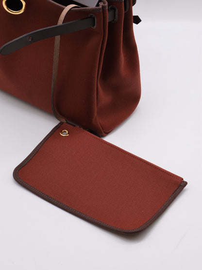 HERMES Herbag Zip 31 - 愛馬仕紅 / 烏木金 Z