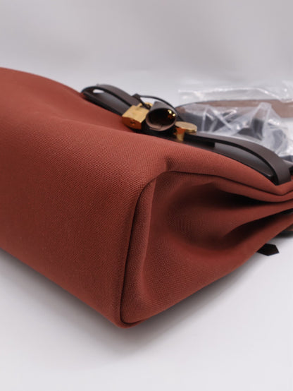 HERMES Herbag Zip 31 - 愛馬仕紅 / 烏木金 Z