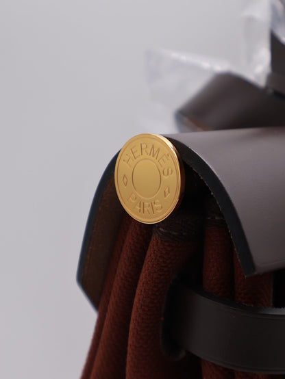 HERMES Herbag Zip 31 - 愛馬仕紅 / 烏木金 Z