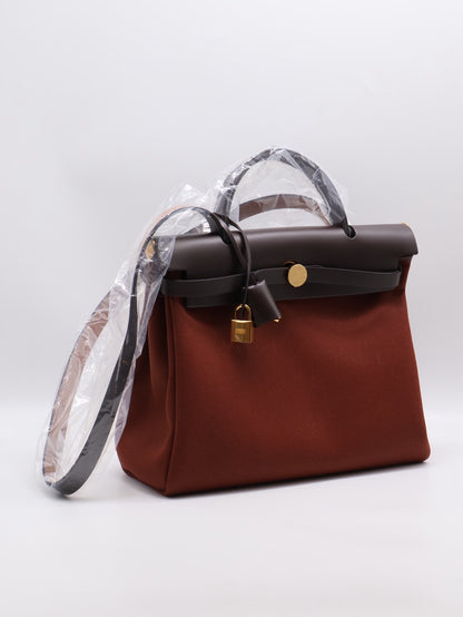 HERMES Herbag Zip 31 - 愛馬仕紅 / 烏木金 Z