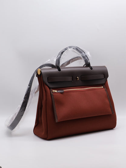 HERMES Herbag Zip 31 - 愛馬仕紅 / 烏木金 Z