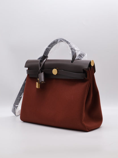 HERMES Herbag Zip 31 - 愛馬仕紅 / 烏木金 Z