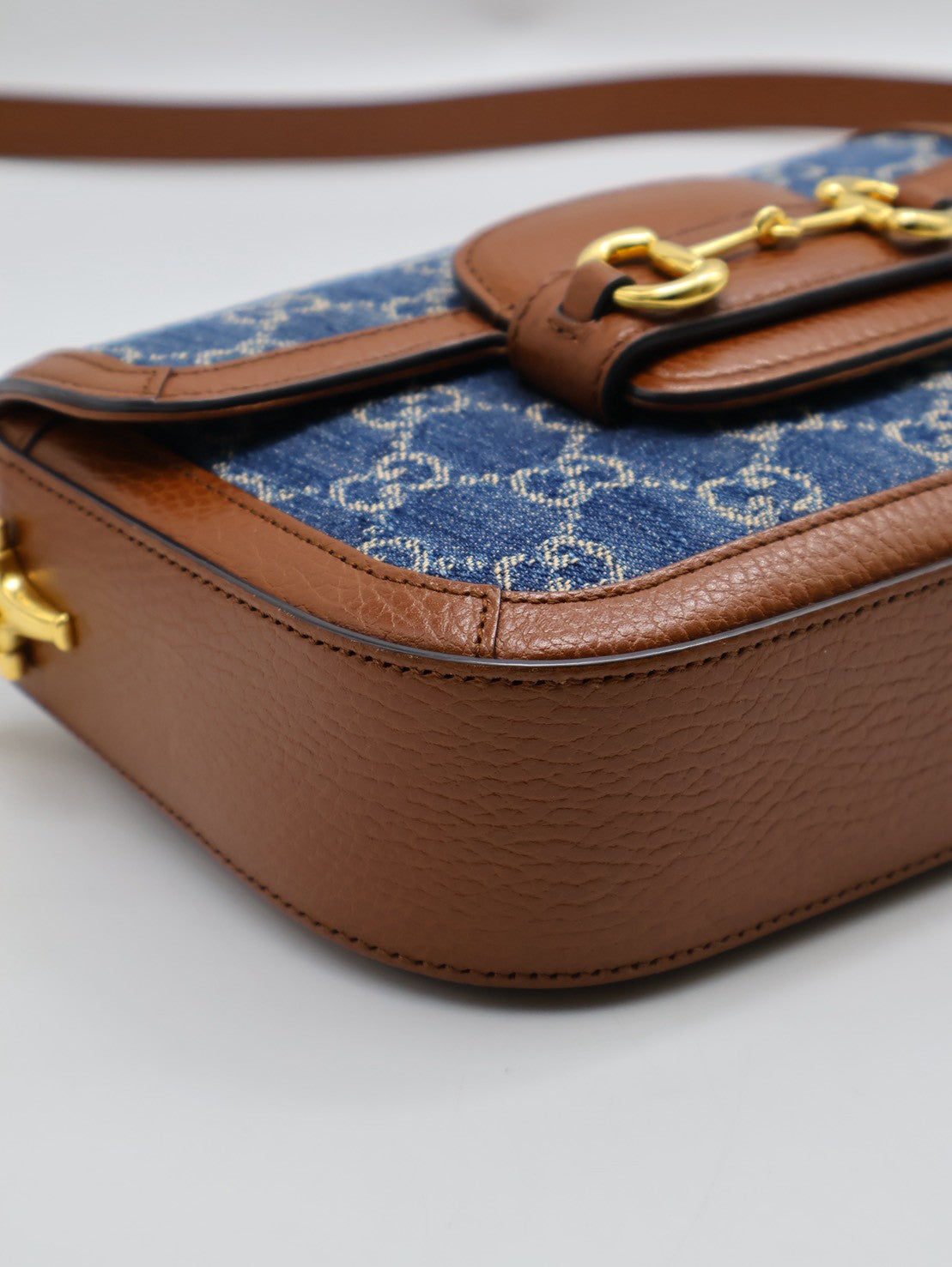 GUCCI Horsebit 1955馬銜釦馬鞍包 - mini牛仔