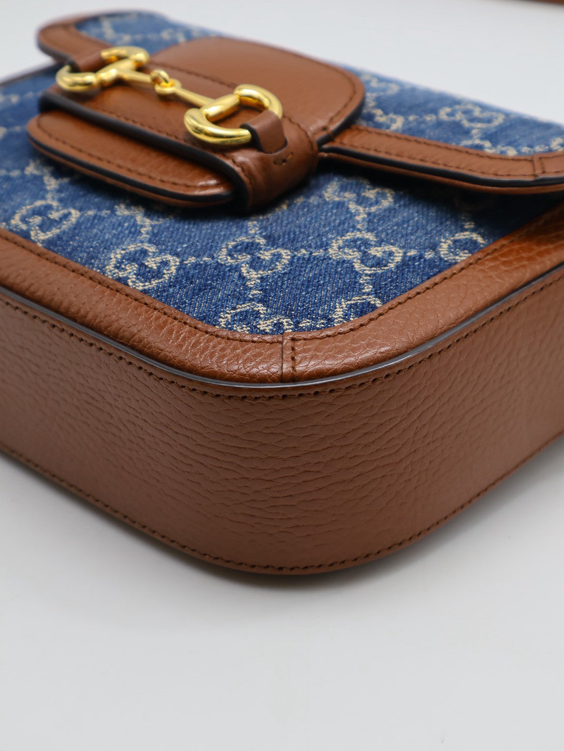 GUCCI Horsebit 1955馬銜釦馬鞍包 - mini牛仔