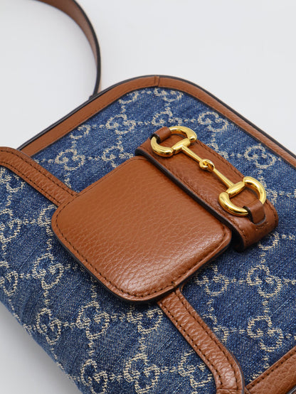 GUCCI Horsebit 1955馬銜釦馬鞍包 - mini牛仔