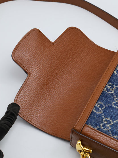 GUCCI Horsebit 1955馬銜釦馬鞍包 - mini牛仔