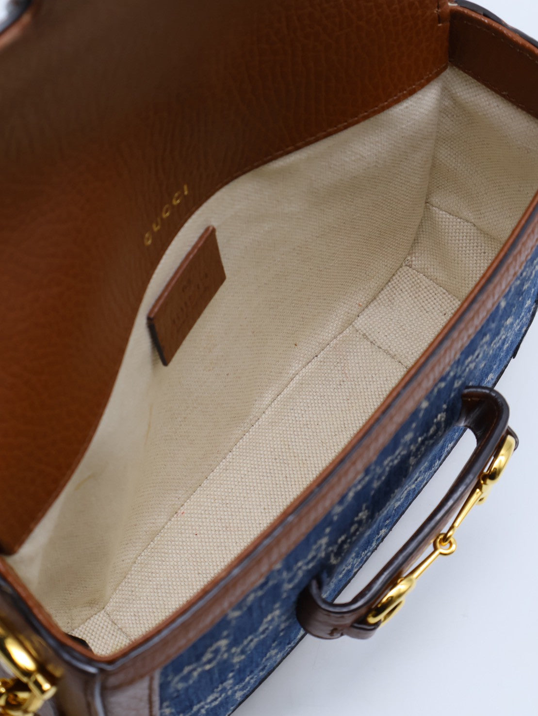 GUCCI Horsebit 1955馬銜釦馬鞍包 - mini牛仔