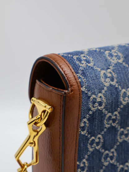 GUCCI Horsebit 1955馬銜釦馬鞍包 - mini牛仔