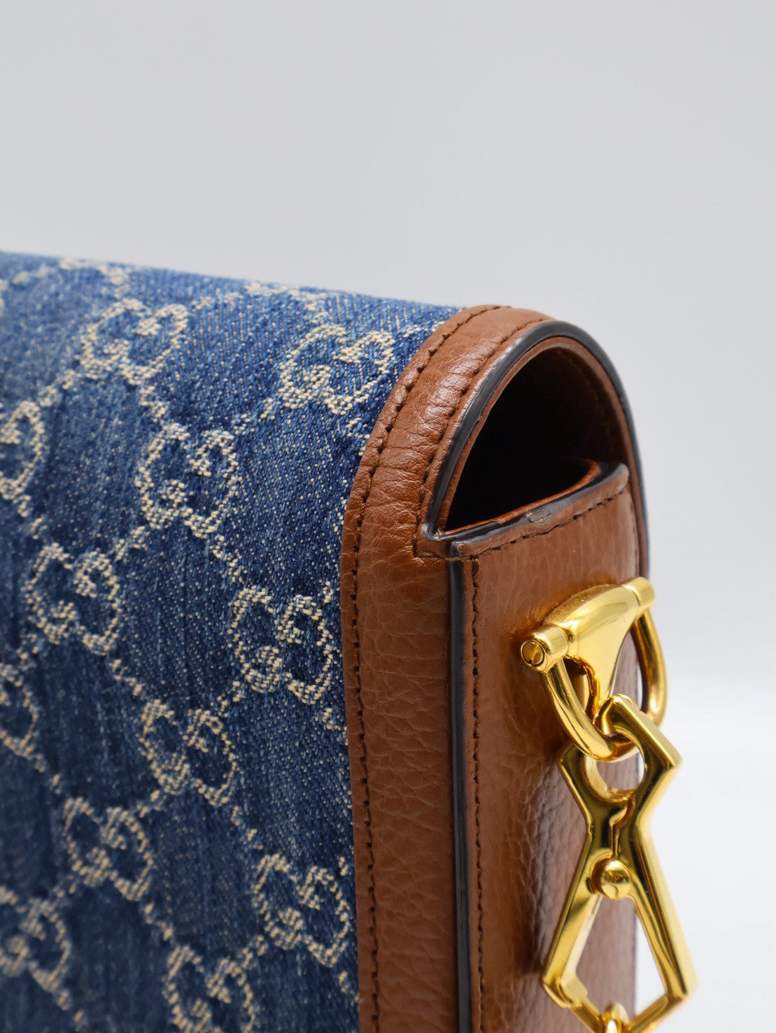 GUCCI Horsebit 1955馬銜釦馬鞍包 - mini牛仔