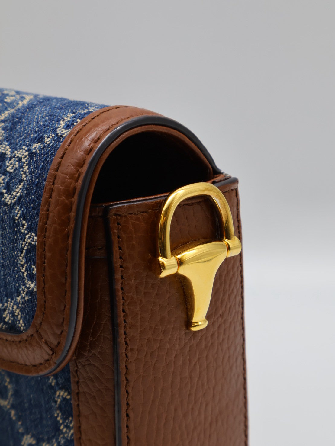 GUCCI Horsebit 1955馬銜釦馬鞍包 - mini牛仔