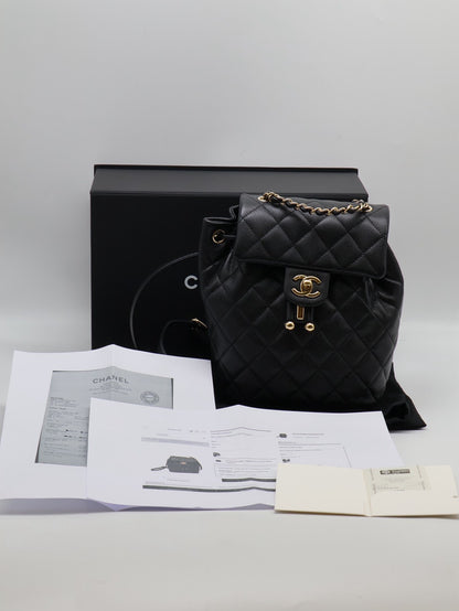 CHANEL 薩爾茨堡雙肩包 - 小號黑金