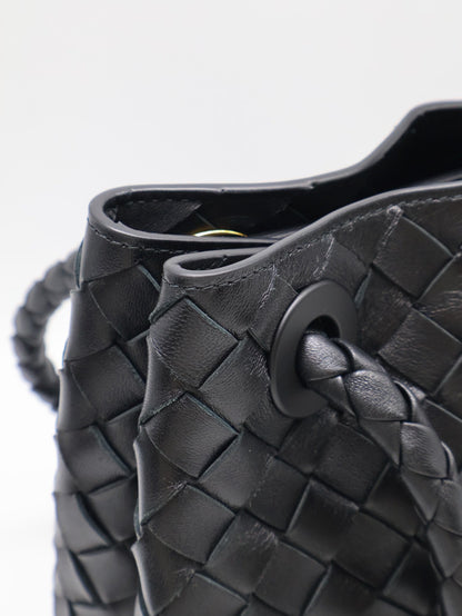 BOTTEGA VENETA Andiamo編織單肩包 - 中號黑金