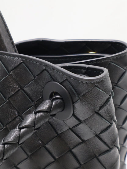 BOTTEGA VENETA Andiamo編織單肩包 - 中號黑金
