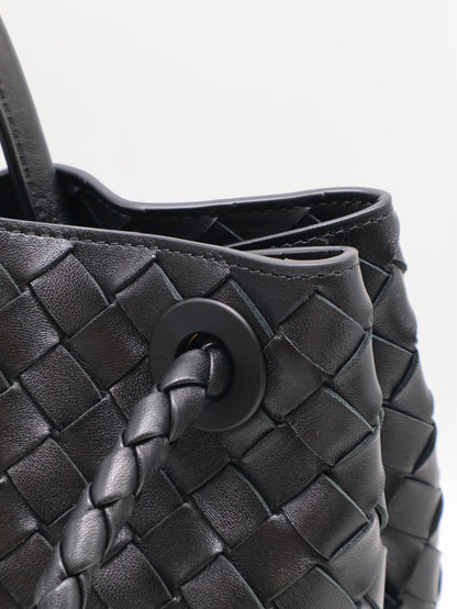 BOTTEGA VENETA Andiamo編織單肩包 - 中號黑金