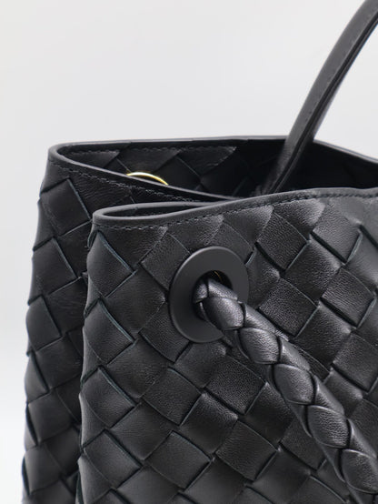 BOTTEGA VENETA Andiamo編織單肩包 - 中號黑金