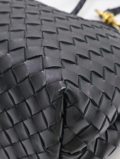 BOTTEGA VENETA Andiamo編織單肩包 - 中號黑金