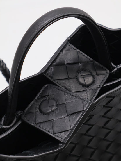 BOTTEGA VENETA Andiamo編織單肩包 - 中號黑金